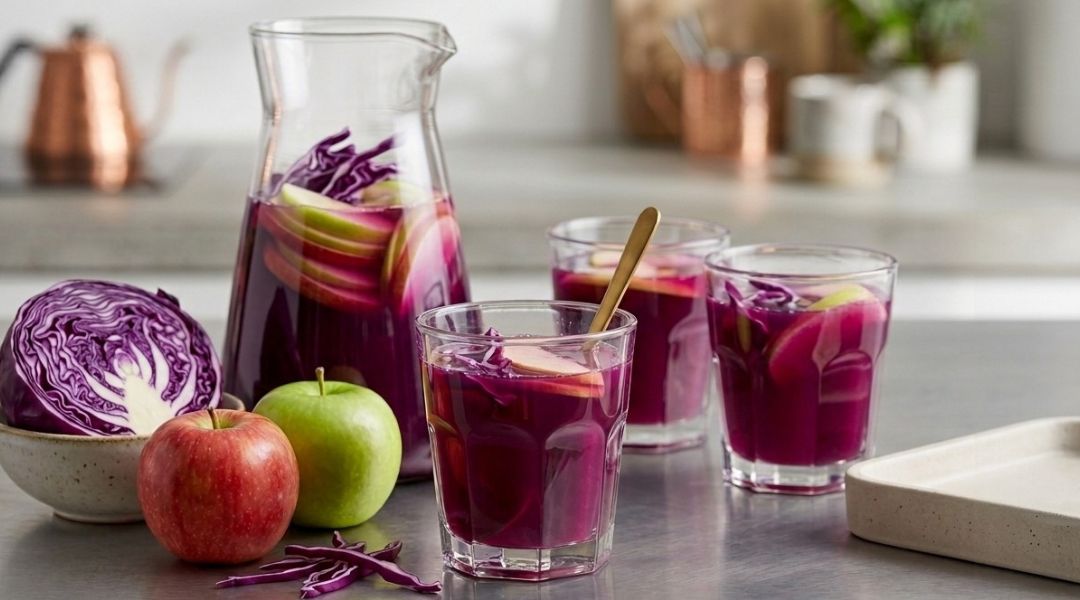 Red cabbage and apple juice