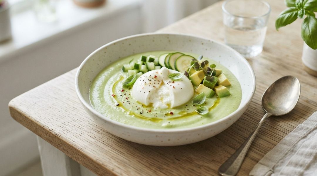 Gaspacho concombre-courgette-avocat