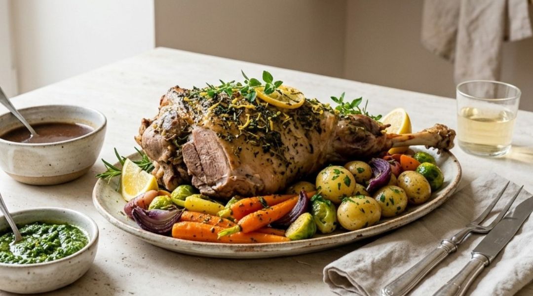 Steamed lemon lamb