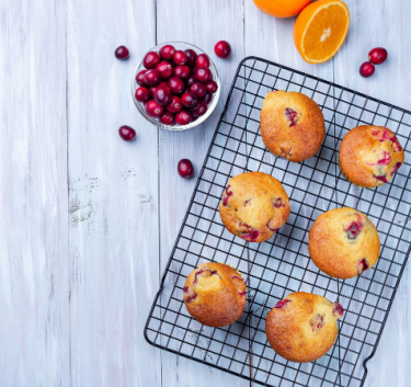 Petits moelleux orange et cranberry Magimix.