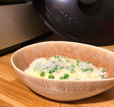 Polenta crémeuse et petits pois Magimix.