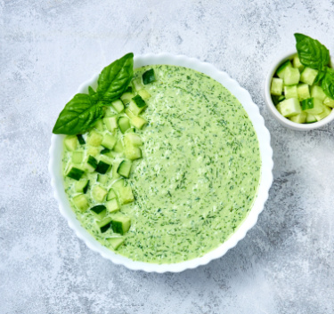 Velouté glacé courgette-concombre Magimix.