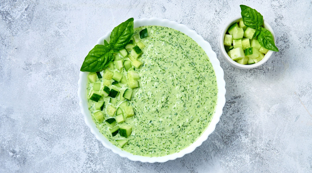 Velouté glacé courgette-concombre