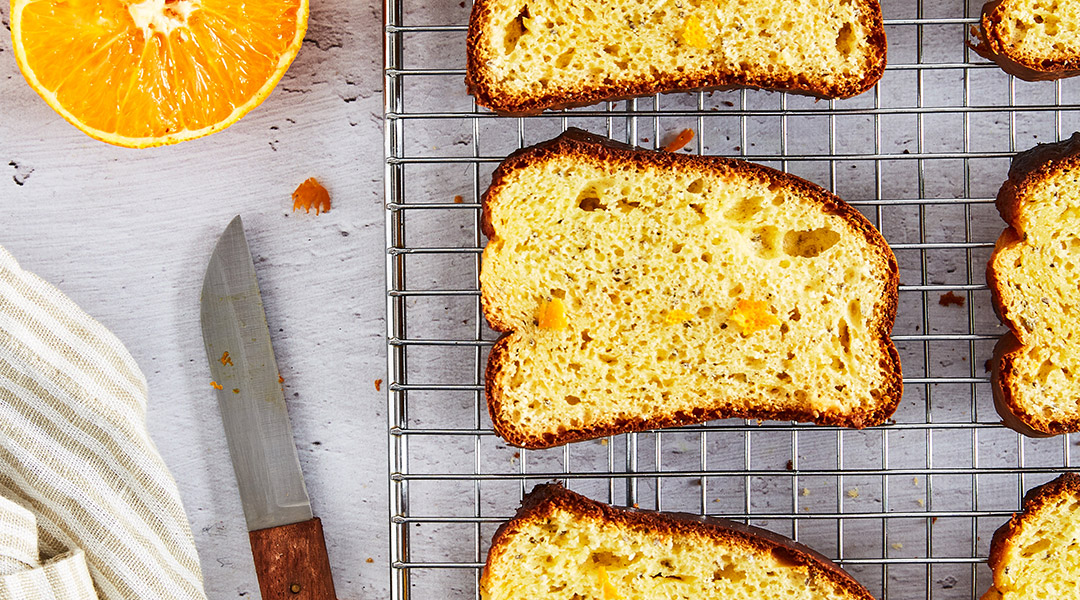 Cake au whey, orange et pavot