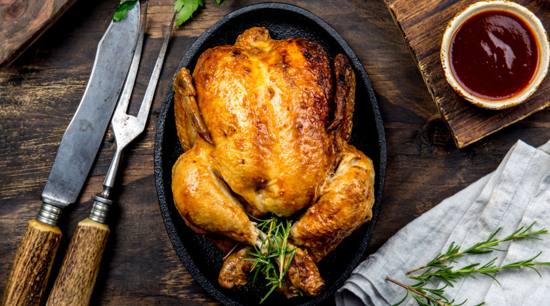 Poulet farci aux girolles
