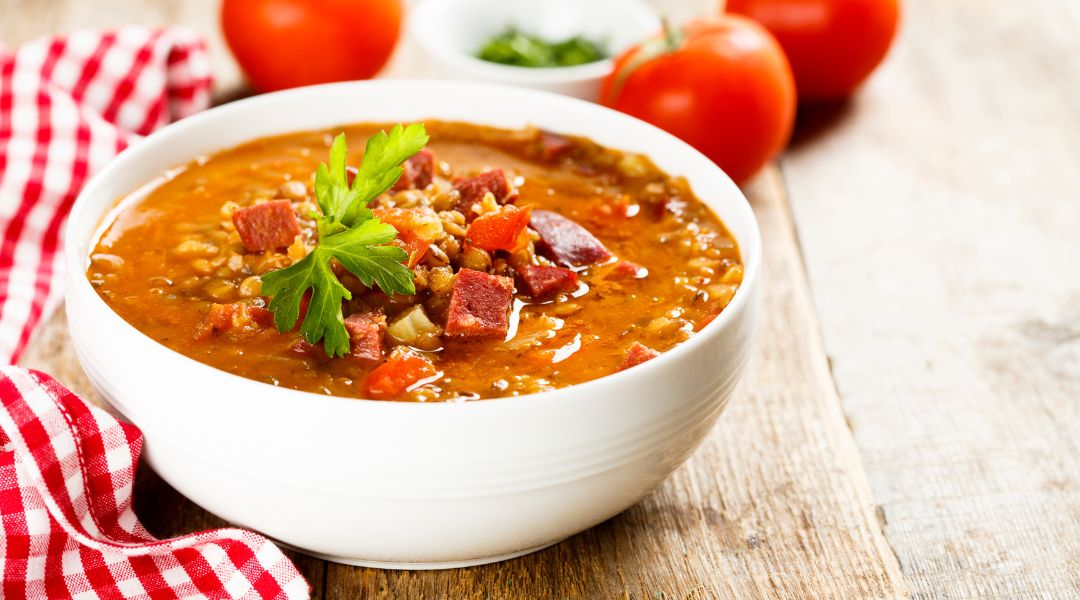 Mediterranean Green Lentil Soup