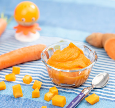 Premières purées : Orange Magimix.