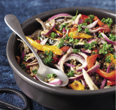 Salade lentilles et légumes grillés Magimix.
