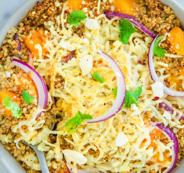 Gratin quinoa, oignon rouge, potiron Magimix.