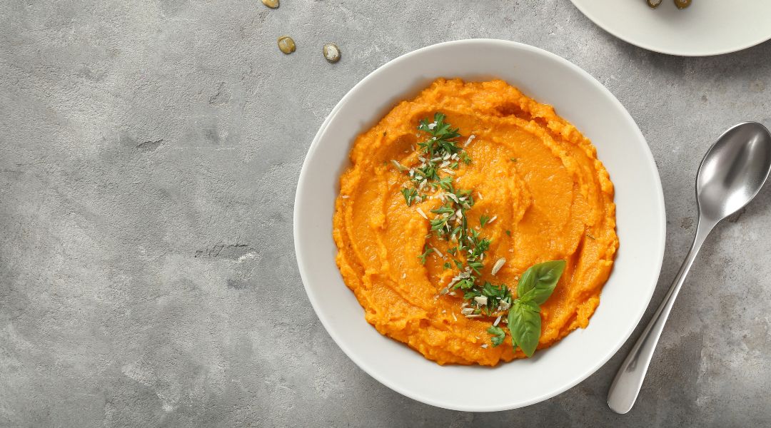 Purée de patate douce et poulet