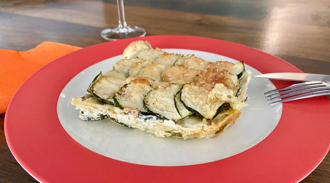 Gratin de courgettes et ravioles