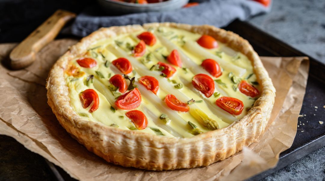 Quiche aux asperges blanches