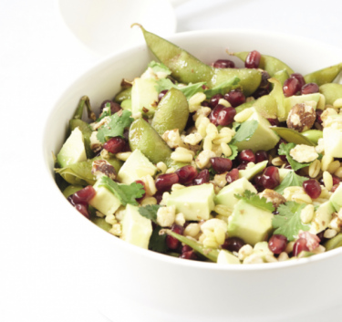 Salade blé, edamame, grenade, avocat Magimix.