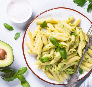 Pâtes au pesto d'avocat Magimix.