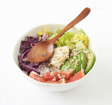 Buddha bowl riz, chou rouge, avocat Magimix.
