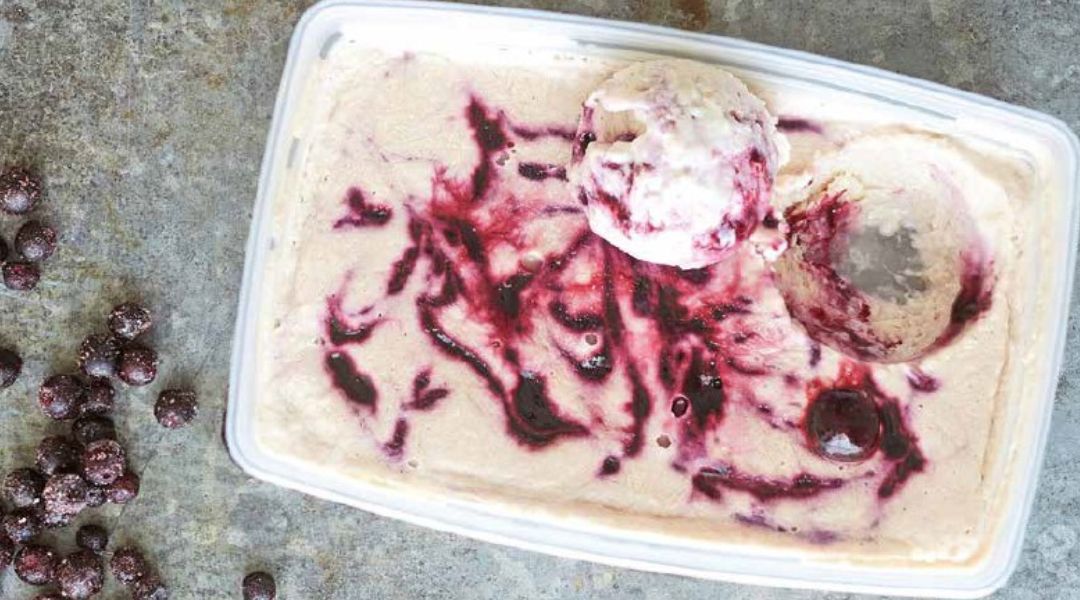Sorbet banane et myrtilles