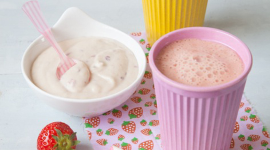 Crème de fruits pêche-banane