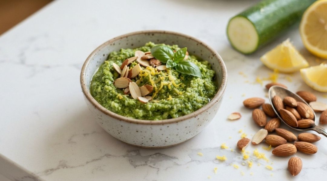 Pesto de courgette, citron et amande