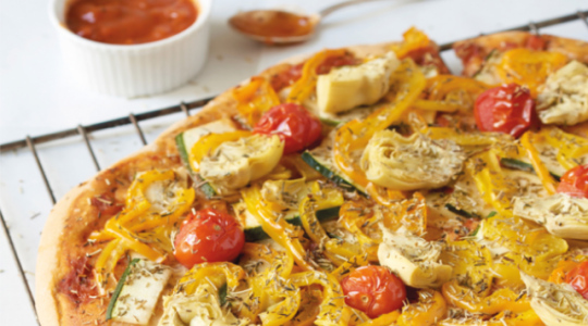 Pizza aux légumes grillés