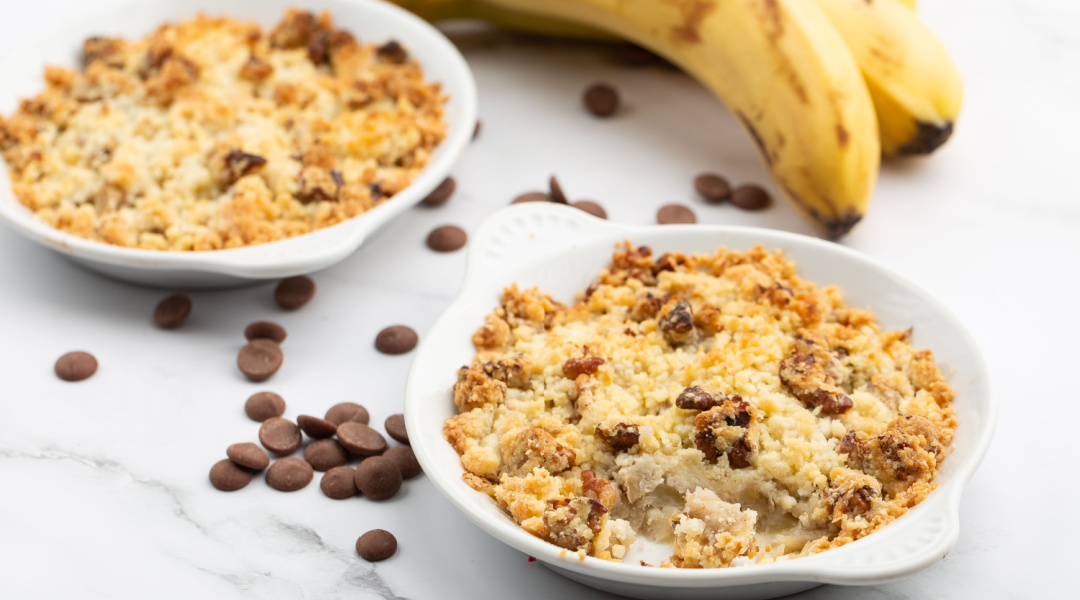 Crumble banane chocolat