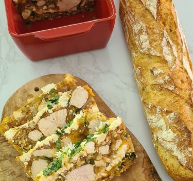 Terrine de poulet, tomates et feta Magimix.