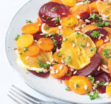 Salade betterave, orange et carotte Magimix.