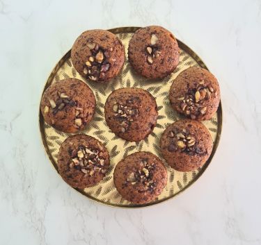 Muffins choco-bananes protéinés Magimix.