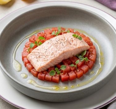 Salmon, tomatoes and avocado Magimix.