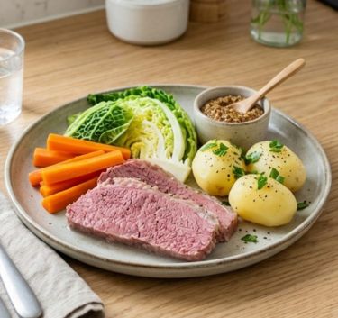 Steamed corned beef with vegetables Magimix.