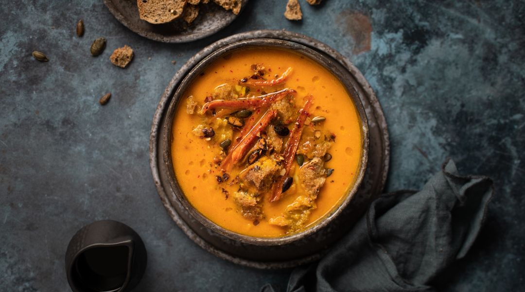 Velouté de carottes au pain d'épices
