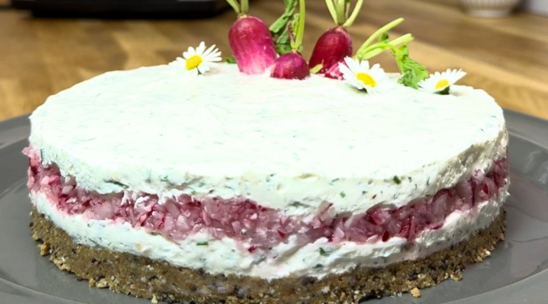 Cheesecake aux radis roses