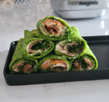 Spinach and trout wraps Magimix.