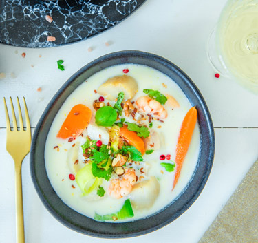 Blanquette de lotte, St-Jacques Magimix.