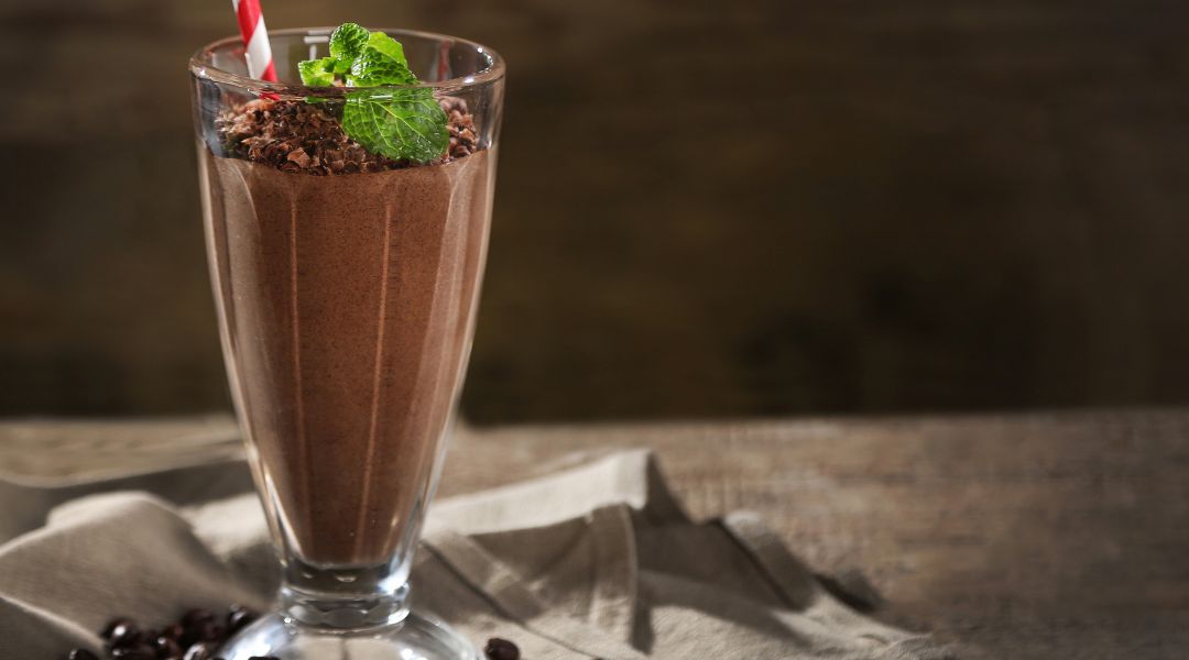 Mint chocolate chip milkshake
