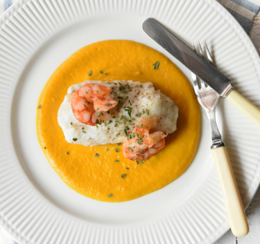 Merlu en sauce aux carottes et curry Magimix.