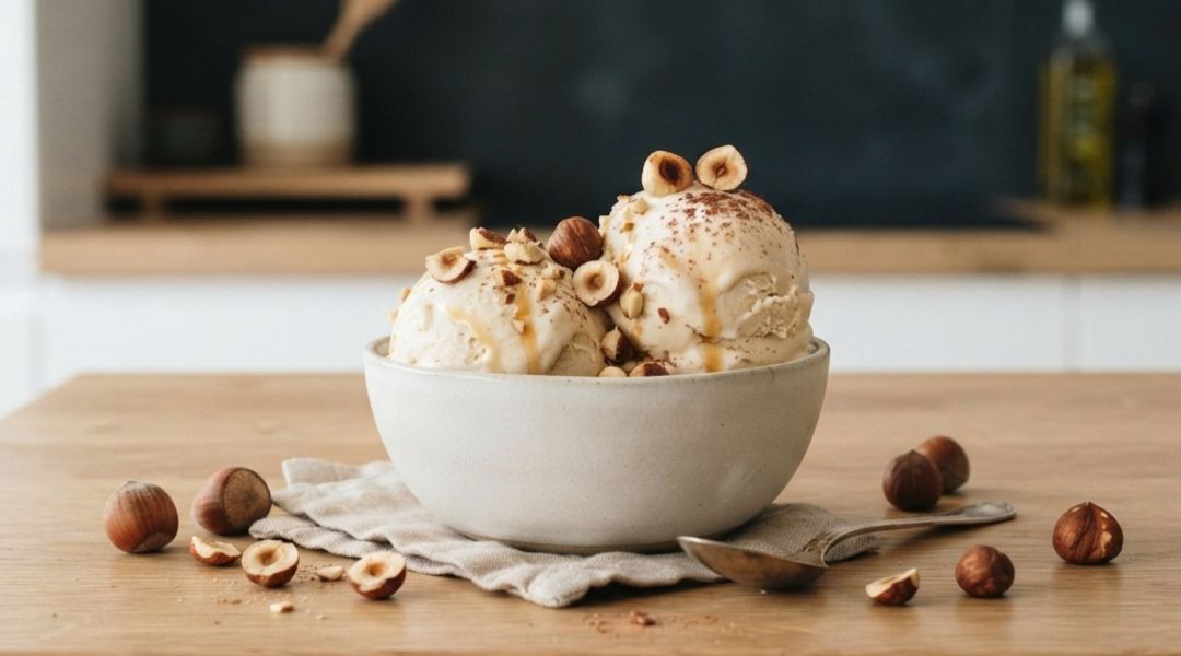 Gelato aux noisettes grillées