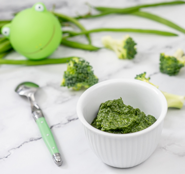 Premières purées : Green Magimix.