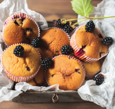 Muffins aux mûres Magimix.