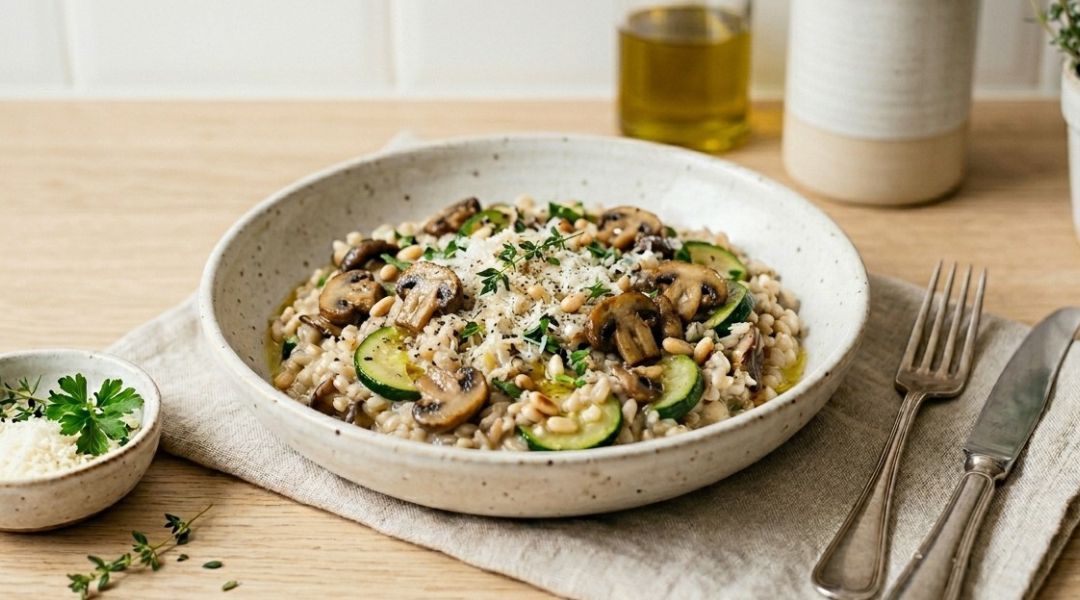 Risotto de blé aux champignons