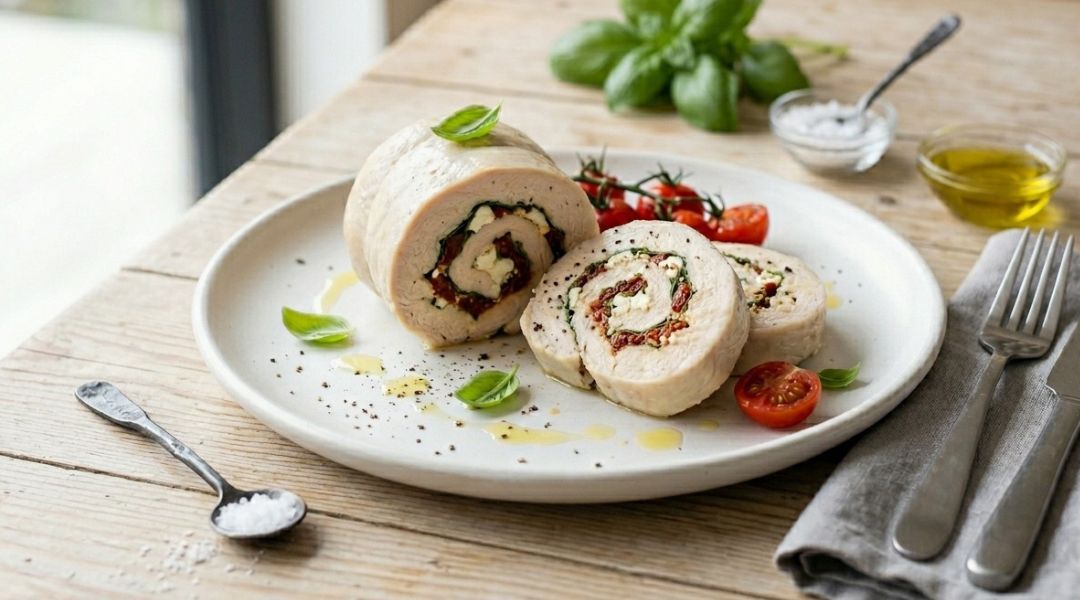 Tomato Basil Chicken Roulade