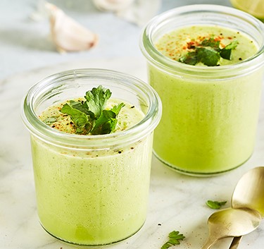 Gaspacho vert à la chlorelle Magimix.