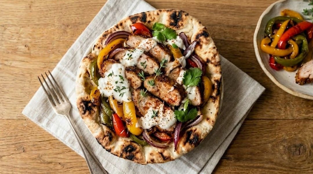 Kebab de dinde, sauce au persil