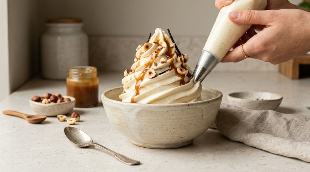 Glace vanille dressée à la poche
