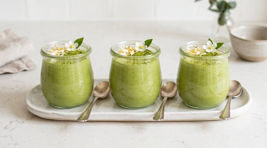 Crème matcha et chocolat blanc