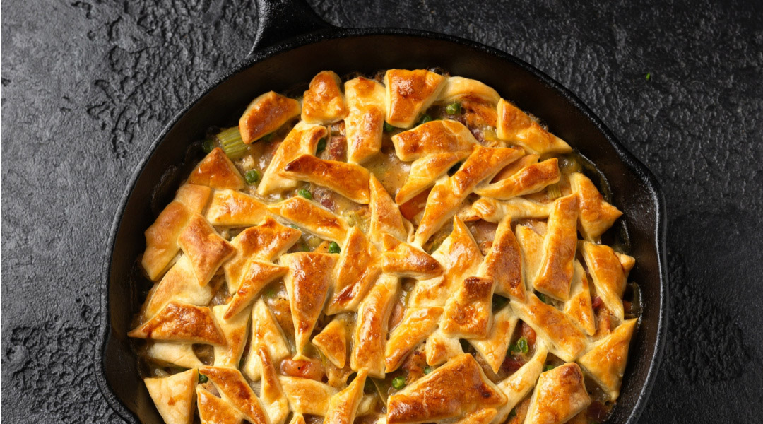 Tourte au poulet et aux pois