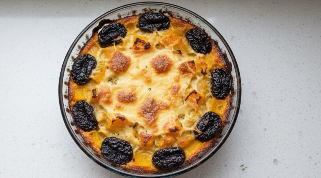 Gratin aux deux courges et pruneaux