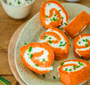 Roulés apéritifs tomates et chèvre Magimix.