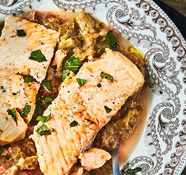 Saumon à la rhubarbe Magimix.