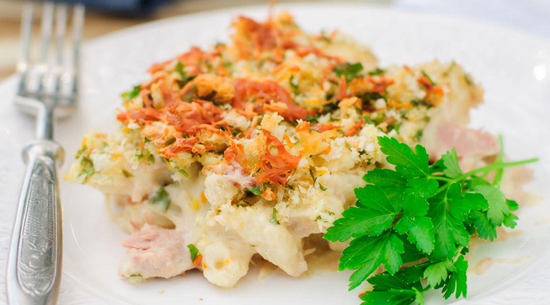 Crumble de saumon et poireaux