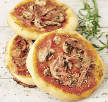 Pizza au jambon et aux champignons Magimix.